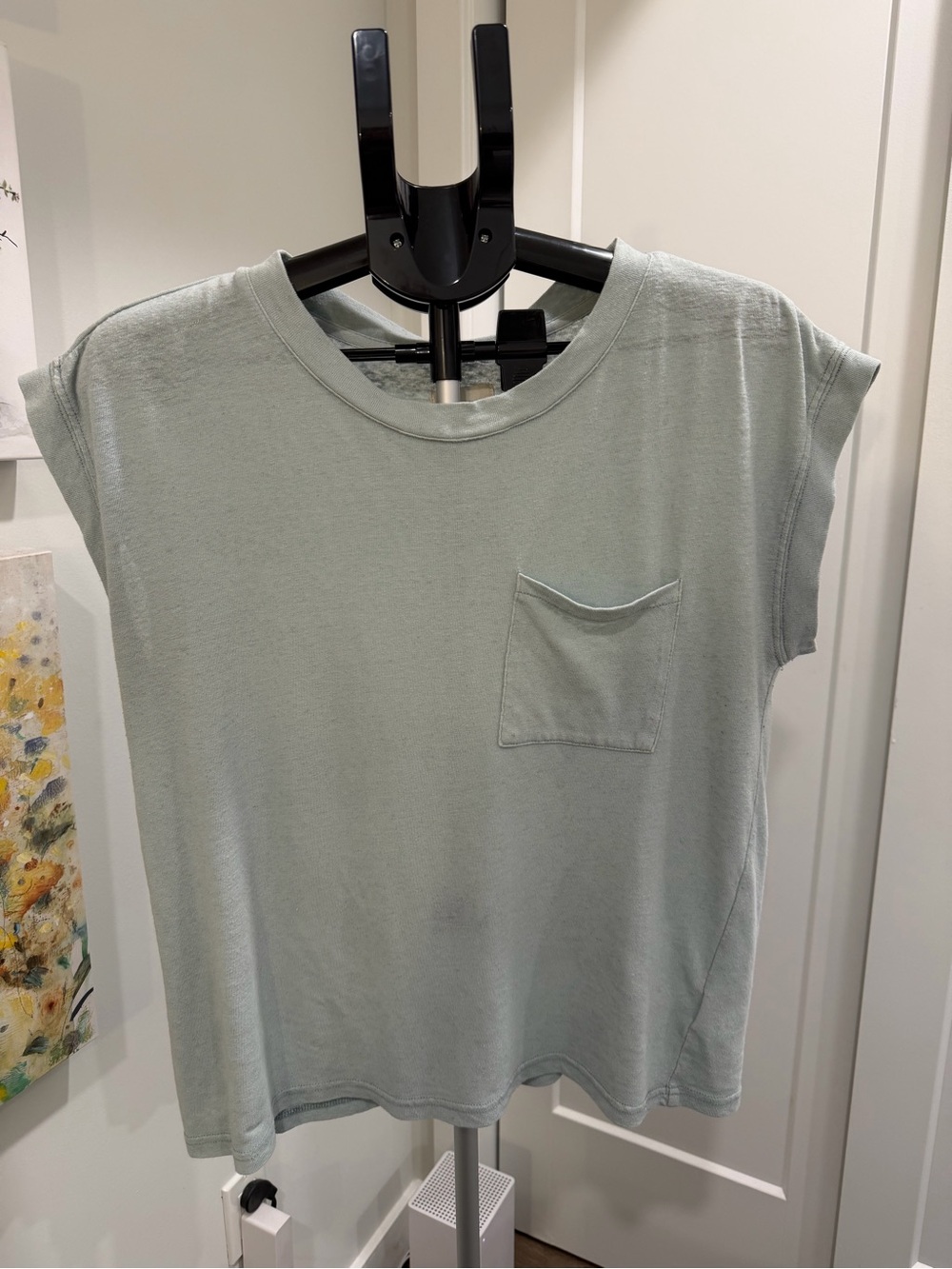 Thread & Supply Sage Green Pocket Crew Tee - Short Sleeve Women's Top